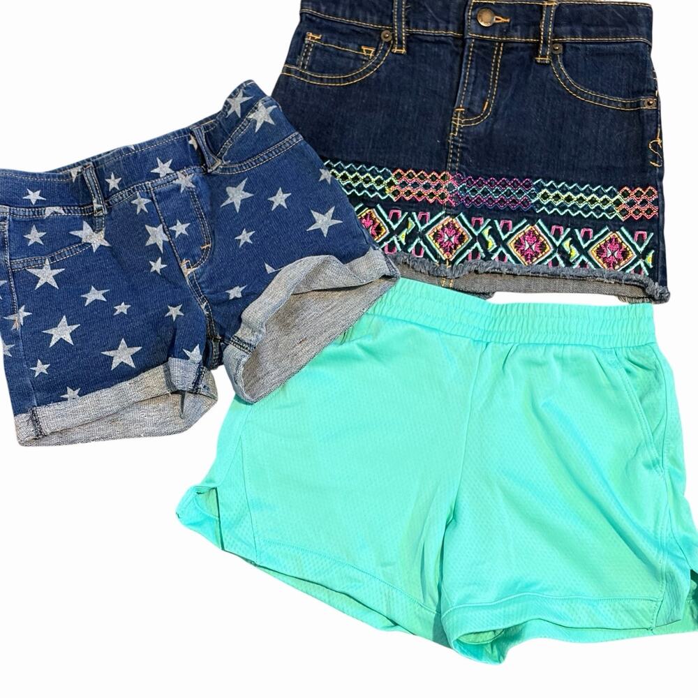 Girls Shorts Skirt Size 5/6 Levi’s Lucky Brand Athletic Denim Blue Stars